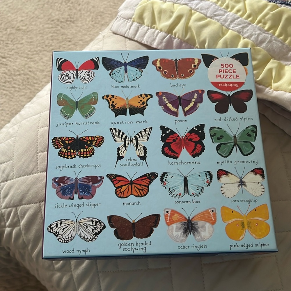 Mudpuppy brand 500 piece puzzle. Butterflies of North America